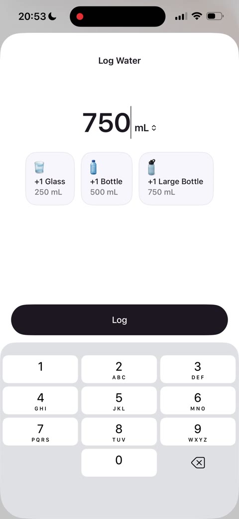 Water tracker in Cal AI