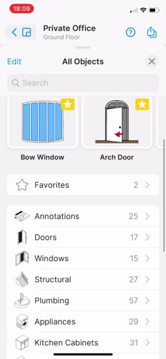 magicplan catalog listing object categories with counts