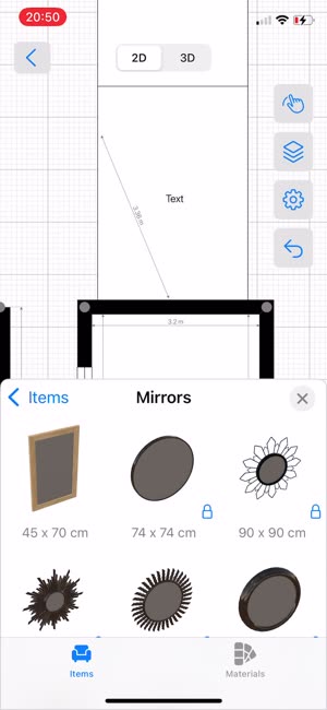 4Plan catalog of mirrors with sizes