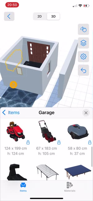 4Plan garage catalog over the 3D room
